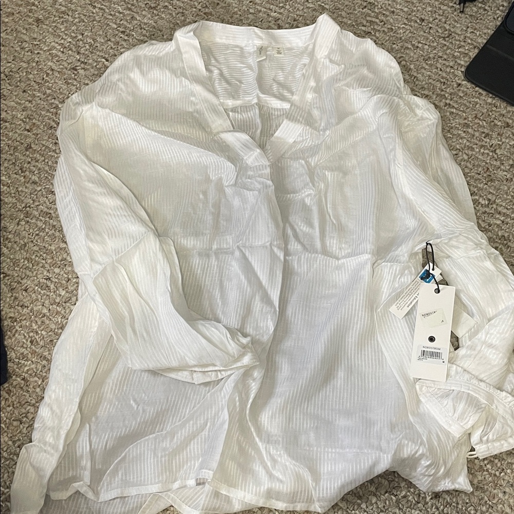 Treasure & Bond Sheer White Blouse